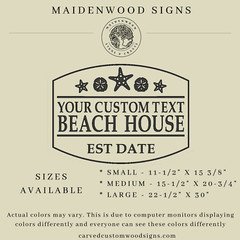 Starfish and Sand Dollar Personalized PVC Beach House Sign | indoor | outdoor