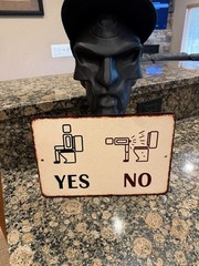 How To Use the Bathroom Sign 12 x 8 Aluminum indoor/outdoor camper bar river