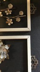 Vintage MCM Framed Wall Plaques/decor 3D Flowers Gold/White(set of 4)