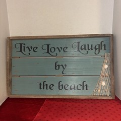 Nautical wall decoration “Live, Love, Laugh by the Beach”With Star -2 Piece