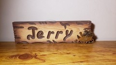 Handmade Wooden Dremaled “Jerry” Name Sign 12.5 × 3.5 Inch