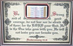 NEW Bible,Verse,Framed,Plaque”Be Strong And Of Good Courage”Christian Gifts $49-
