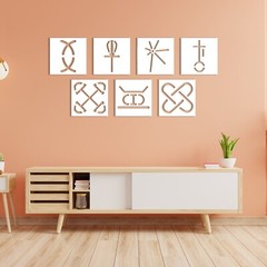 Kwanzaa Symbols Wood Wall Decor – African Wall Art – Africa Themed Wooden Sign