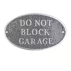 10 In. X 18 In. Large Oval Do Not Block Garage Statement Plaque Sign – Swedish I