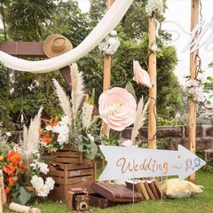 Blank Arrow Signs With Stakes 6 Pack – 17 x 6 Inches Wedding Directional Yard Si