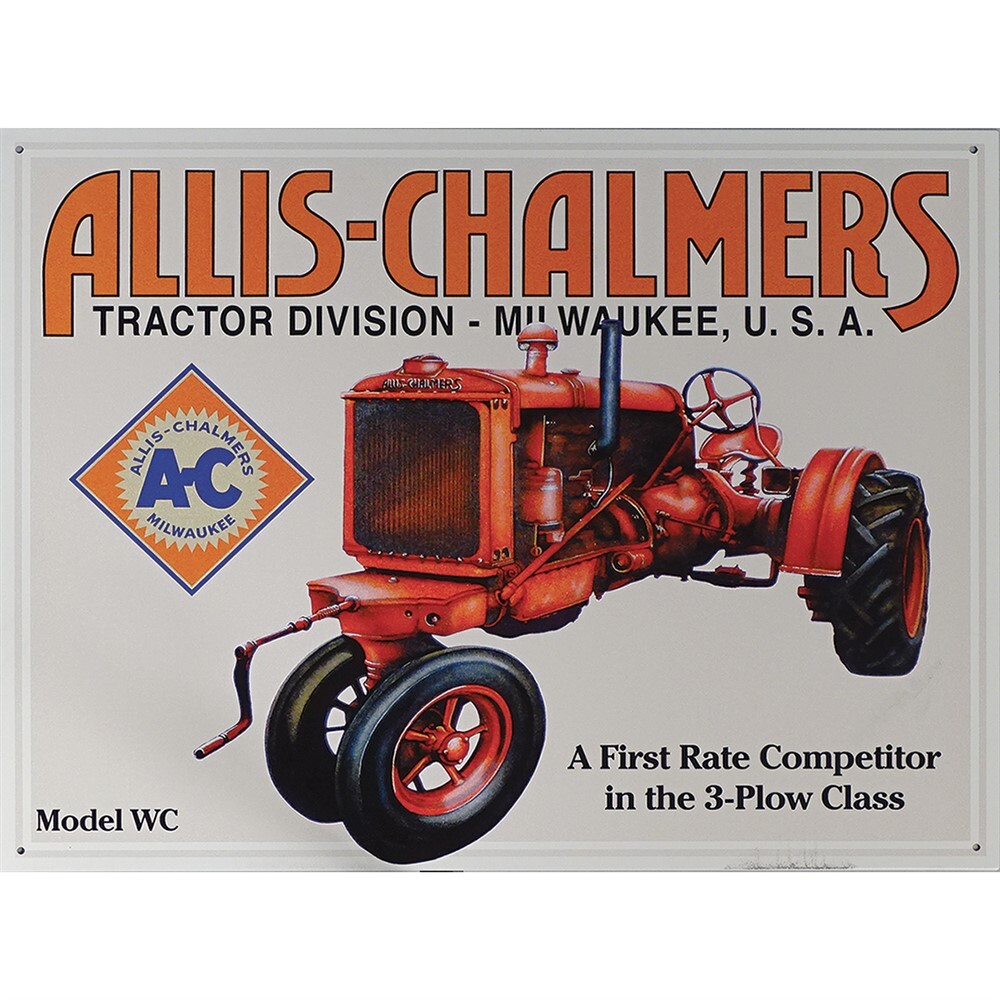 Allis-Chalmers Tractor Tin Sign – 16″W x 12-1/2″H, Made in USA #DE-1133