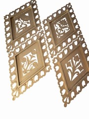 Vintage 1971 Homco Gold Diamond Wall Plaques Set of 4 Hollywood Regency Retro