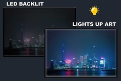 LED Backlit Cyberpunk Wall Art Lighted Frame – shanghai cityscape skyline