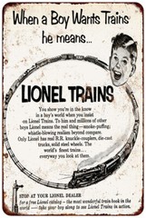 1952 Lionel Toy Trains Vintage Reproduction Metal Sign 8 x 12