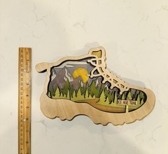 Charming Farm Creations Carved Laser Art On Wooden Shoe Wall Decor 7×11 Inches