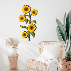 Ferraycle Wooden Sunflower Wall Decor Hanging Sunflower Outdoor Decor Rustic Flo