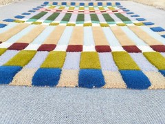 Hoxton Hand-Tufted Wool Rugs Modern Geometric Design Checkered Pattern Carpets