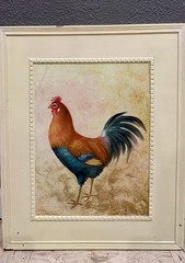 Rustic Rooster Signs Metal, Wood, And Plastic Decorative Lot Of 3