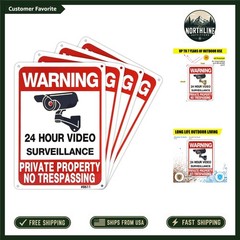 4 Pack Large No Trespassing Signs Private Property, 10×7 Inch Rust Free Aluminum