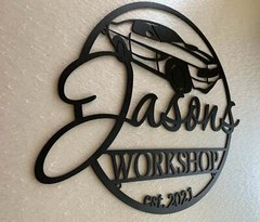 Personalized Workshop Name Sign Gift Dad Metal Wall Art Custom Garage Man Cave