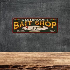 Personalized Bait Shop Metal Sign Man Cave Decor Fishing Gift 106180024001