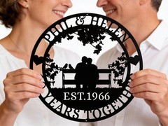 Personalized 60th Anniversary Metal Sign, Diamond Jubilee Wedding Gift