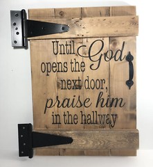 God Quote Wall Hanging Wood Farm House Door Decor- 20”x14” Religious/Spiritual