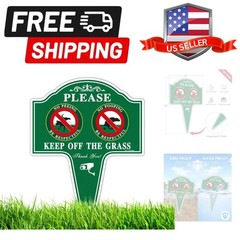 Large No Pooping No Peeing Sign Keep Off The Grass Sign with Stake for Yard -…