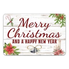 Merry Christmas And A Happy New Year Holiday Theme Metal Sign 108120097004