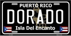 Dorado Puerto Rico Black Metal License Plate / Sign / Plaque