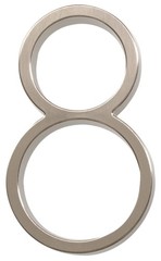 5 Inch Brushed Nickel Floating Mount House Number 8 Signage 843218