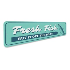 Fresh Fish Sign, Fish Decor, Fisherman Aluminum Metal Decor Sign