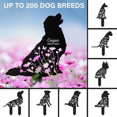 Custom Dog Memorial Stake, Dog Breed Metal Sign, Metal Stake, Dog Grave Marker