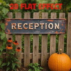 2D Flat Metal Signage 40.64×10.16cm Retro Style