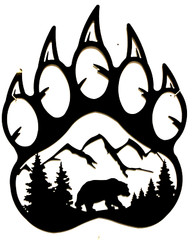 Bear Paw Claw Metal Sign Art CNC 12″ x 10″ Mountains Cabin Decor Will Never Rust
