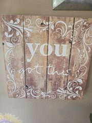 Rustic Wood Wall Sign “You Got This” Distressed Brown/White Square 11″