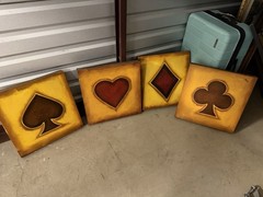 Set of 4 Playing Card Suit Original Wall Art