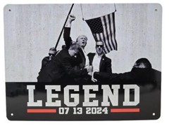 Trump Legend 7 13 2024 Metal Tin Fist Pump Assassination Attempt Wall Sign 16×12