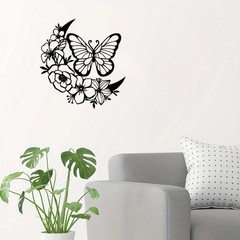 Moon Phase Butterfly iron Wall Art Bohemian Hanging Decor In /Outdoor Waterproof