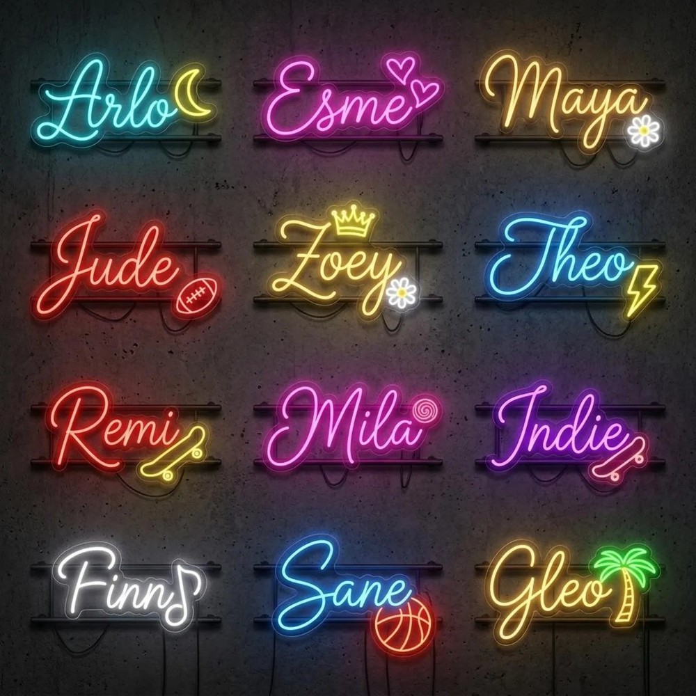 Custom Kids Name Neon Sign Personalized LED Name Nursery Baby Room Wall Decor