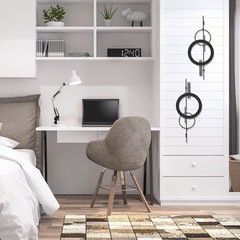 2 PCS Black Metal Abstract Wall Art 15.7 inch Minimalist Geometric Decor