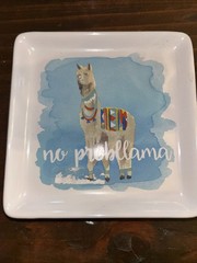 Trinket Tray “No Probllama” No Problem Drama Llama Dish/Candy/Ring/Jewelry