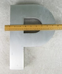 Cast Aluminum Metal Sign Letter P 3 LB 10 OZ Used 12 inch Tall Mounting Holes