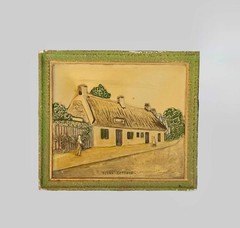 Vintage Arthur Osborne Ivorex 3D Plaque – Burns’ Cottage (1930s)