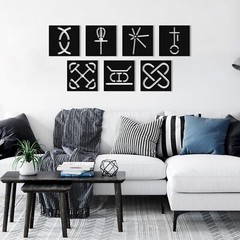 Kwanzaa Symbols Wood Wall Decor – African Wall Art – Africa Themed Wooden Sign