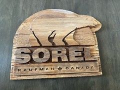 Sorel Promotional Shoes Wood Plaque Wall Art Store Display Sign Vtg