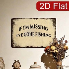 2D Plane Foil Painting Plaque 20.32X30.48 cm Fishing Wall Art Metal