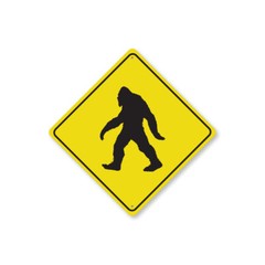 Bigfoot Crossing Diamond Metal Sign