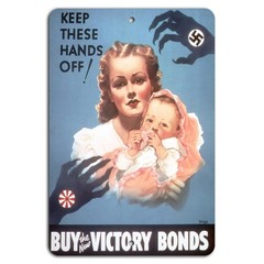Victory Bonds Sign BanginPrints Retro Aluminum Metal Decorative Plaque