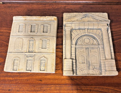 Artisan Wall Hanging House Decor, Set Of Two Ceramic Dimensional Plaques