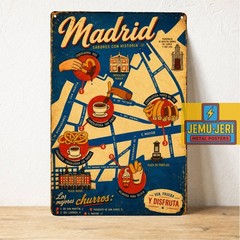 Madrid Spain Metal Poster Tin Sign Travel Destination Decor 20*30cm