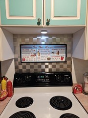 Large Metal Hometown Grill Menu Wall Sign, Distressed Kitchen Décor