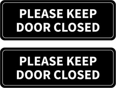 2PCS Please Keep Door Closed Sign for House, Self-Adhesive Waterproof and Weathe
