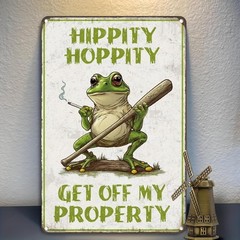 Frog Warning Sign Aluminum Sign Rustic Home Decor 8×12 12×18 Inch