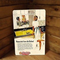 Politically Incorrect Hardee’s Ad 1960s Women in Kitchen Metal Poster Sign NEW